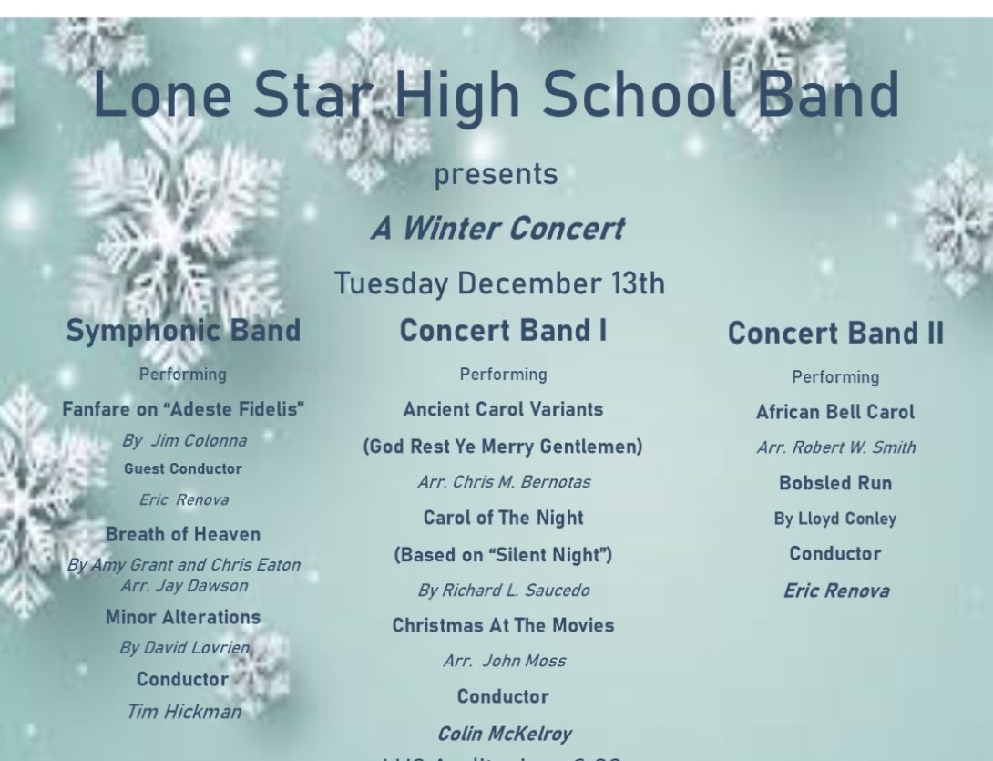 They won’t let me into band concerts, but I get to listen to recordings later. Our bands are sooooo good!