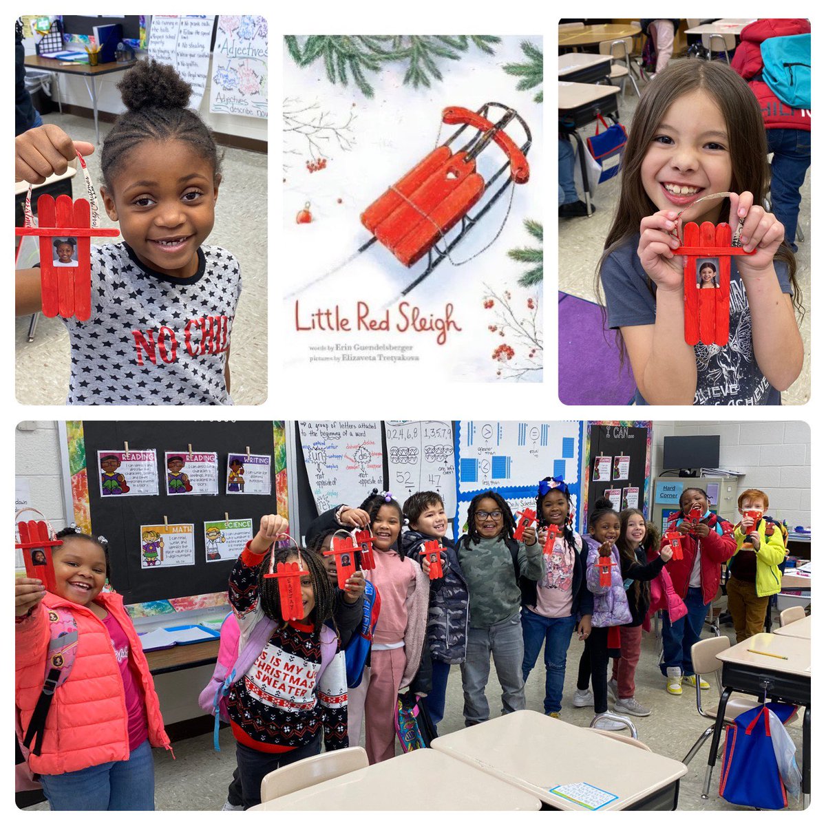 Our holiday story and craft today ❤️💚These <a href="/RBWTinyTigers/">RBWTinyTigers</a> were so excited to bring home their ornaments!! 🎄🎄🛷🛷