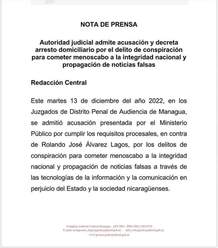 TemasyDebates1's tweet photo. Se Sigue haciendo Justicia, en Nicaragua se Acabo la Impunidad y la Sotana no te da Inmunidad. https://t.co/GZfGFAWzm8