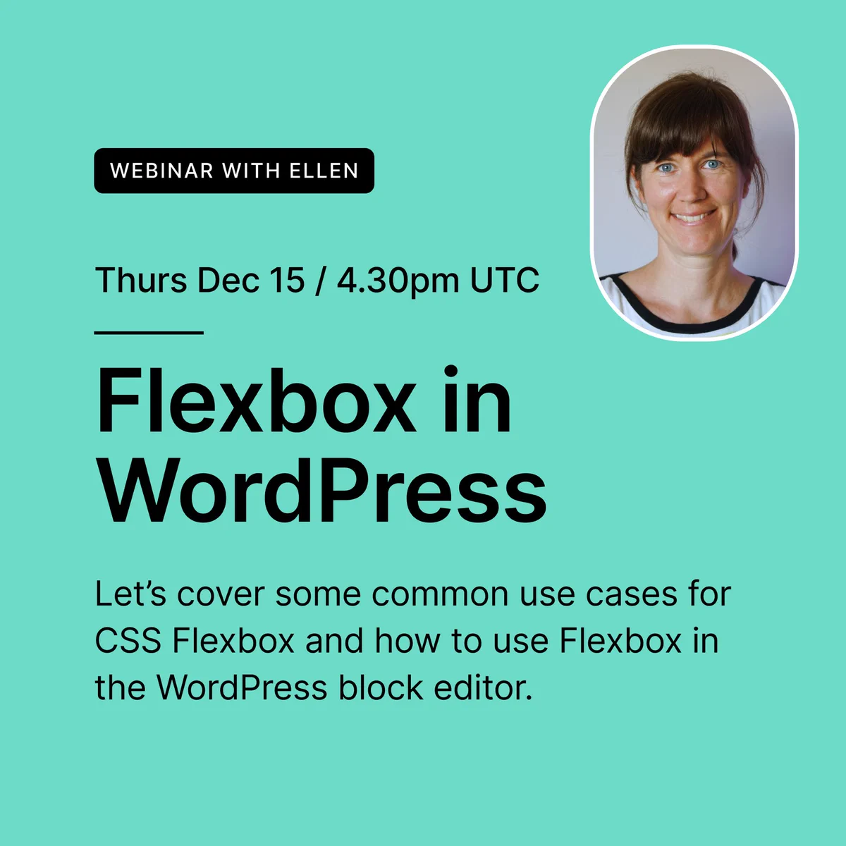 WordPress Flexbox in Block Editor, free webinar