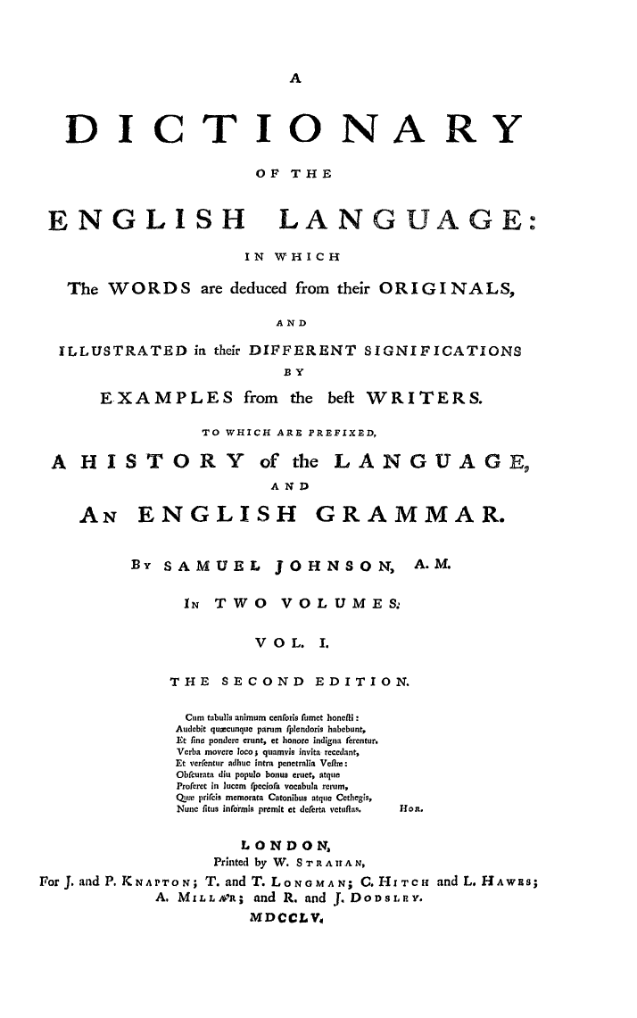 Johnson had to make decisions about spelling, but his interest was primarily in collating known word