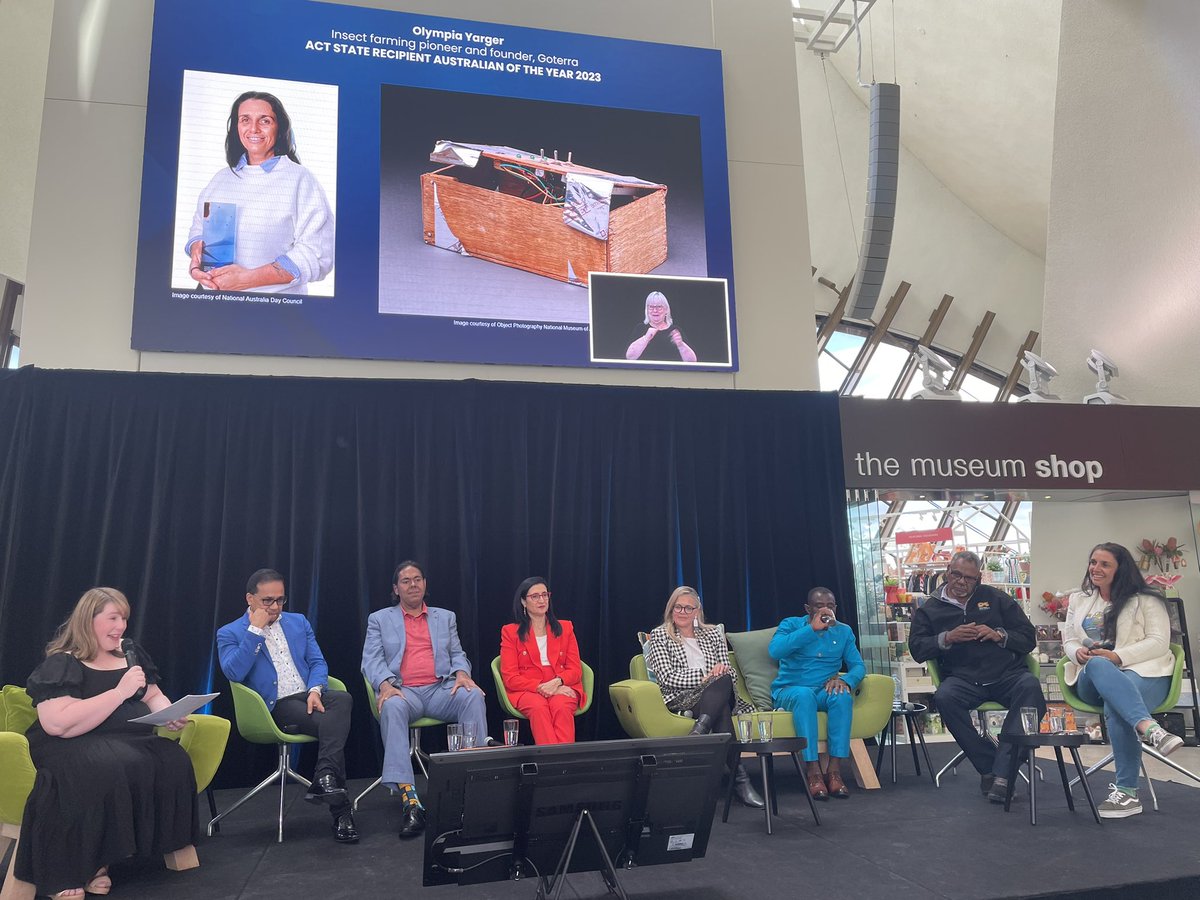 The incredible @olympiayarger in fine company at <a href="/ausoftheyear/">AusoftheYearAwards</a> Finalists exhibition <a href="/nma/">National Museum of Australia</a> with the recipients sharing their inspiring stories