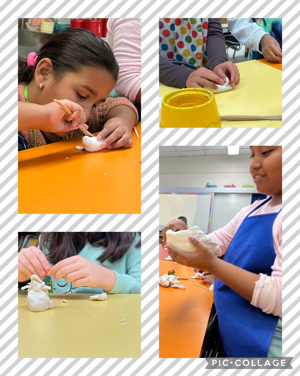 Working with clay in enrichment today #OTESpride #elementaryart