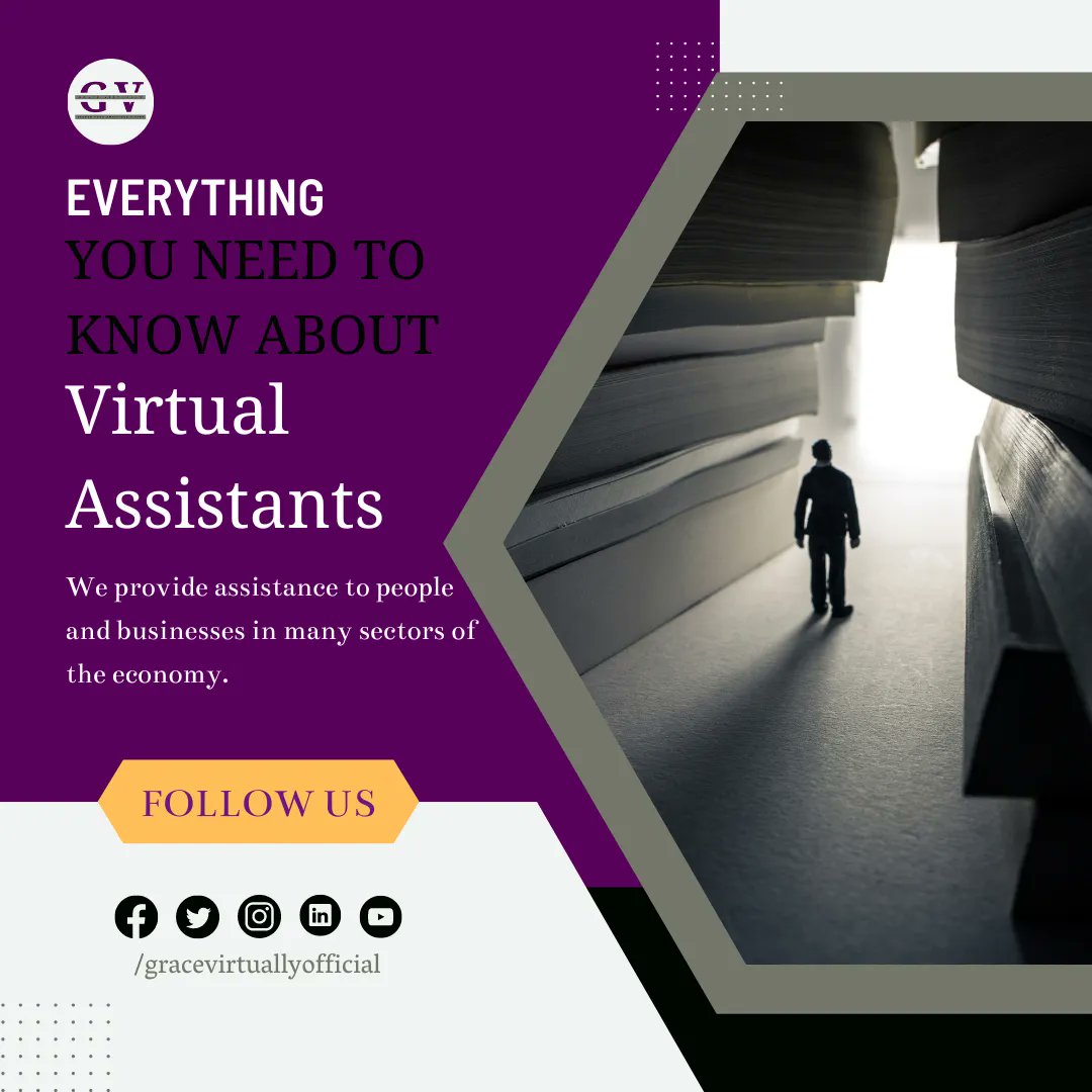 gracevirtually0's tweet image. Virtual assistants provide assistance to people and businesses in many sectors of the economy, but they excel in the administrative, technical, and creative industries. 🤝

#gracevirtuallyofficial #gracevirtually #gracevirtuallyservices #GVassists