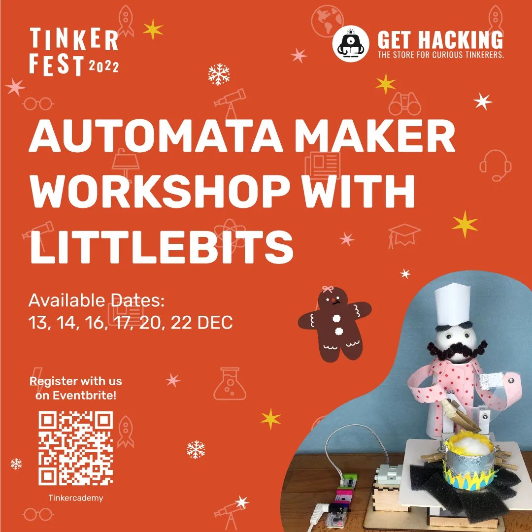Love snow but can't enjoy it this Christmas? Not to worry, you and your loved ones can do something much more exciting! Build your very own self-moving snowman automatons that will put regular snowman dolls to shame ⛄️ Register for this workshop here: tk.sg/tinkerfest22