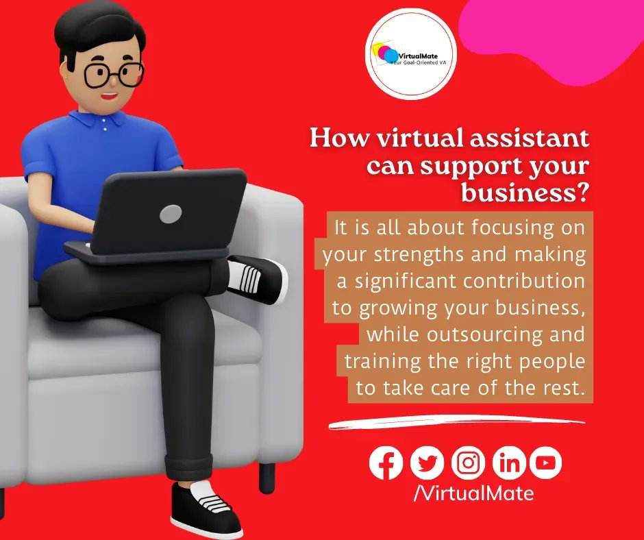 VirtualMate1's tweet image. 𝑯𝒐𝒘 𝒗𝒊𝒓𝒕𝒖𝒂𝒍 𝒂𝒔𝒔𝒊𝒔𝒕𝒂𝒏𝒕𝒔 𝒄𝒂𝒏 𝒔𝒖𝒑𝒑𝒐𝒓𝒕 𝒚𝒐𝒖𝒓 𝒃𝒖𝒔𝒊𝒏𝒆𝒔𝒔? 
Nowadays, the dynamic business environment brings a lot of new challenges and exciting opportunities for entrepreneurs and small business owners👩‍💻 
#VAjobs #virtualmatesdn #Virtualpost