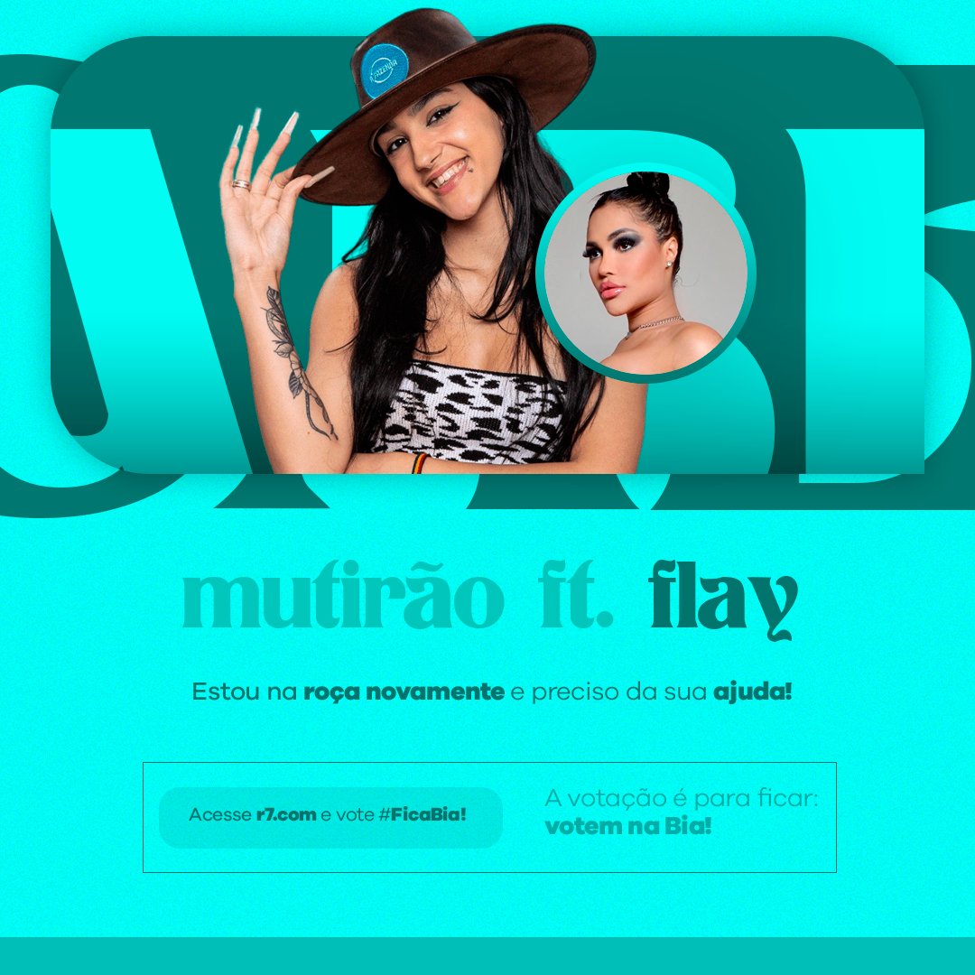biamiranda's tweet photo. 🌶 MUTIRÃO FEAT. @flaayoficial 🎤 

⚠️ 20 VOTOS NA BIA, UM EMOJI

⏰ ENCERRAMENTO: 23H
 
🚨 VOTE PARA FICAR! VOTE BIA

⚠️ LINK: https://t.co/X6zO3eT45B

#EliminaçãoAFazenda #FicaBia https://t.co/1fwhON9Sua