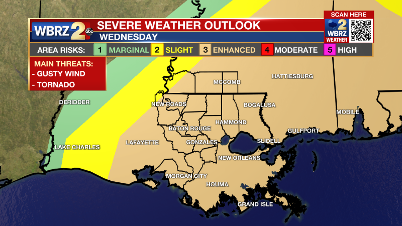 WBRZweather's tweet photo. With severe thunderstorms and heavy rain possible through Wednesday afternoon, here are some resources on planning and preparing for impactful weather --> https://t.co/UPWgfaHEzp https://t.co/xAllV7LYE4