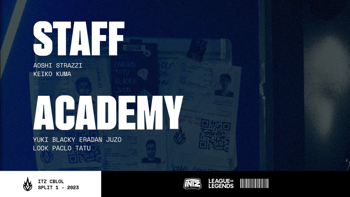 INTZ's tweet photo. INTZ x #CBLoL Academy 2023
@Hyunugi3
@Eradanlol
@tatulol_
@juzinholol
@blackyylol
@look1lol

INTZ Staff #CBLoL 2023

@AoshiOficial
@allanstrazzi
@keikolol1
@kuma_lol1 https://t.co/DnEqk6B77d