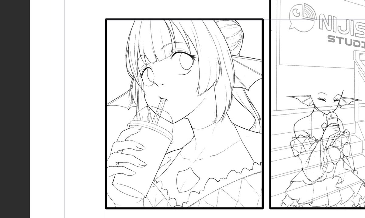 ssuummaa's tweet image. Progress is so slow on this short comic, work really takes up all of my energy. I planned more pages but I probably won't draw them all.