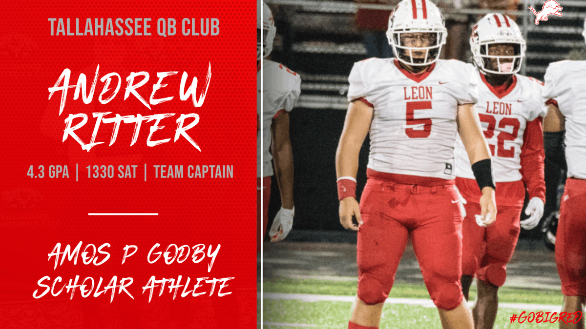 @tqb_club Amos P Godby Scholar Athlete, <a href="/andrewritter05/">Andrew Ritter</a>, Andrew Ritter.

1330 on the SAT
4.3 GPA
Team Captain 
Team leader in tackles