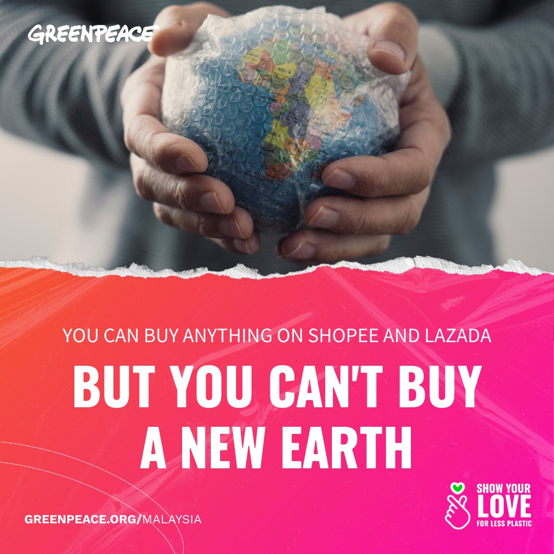 GreenpeaceMY's tweet image. Tried adding Earth to cart but obviously that ain't gonna happen, @ShopeeMY @LazadaMY 🤷

Next sensible thing to do is perhaps to sign the petition: act.gp/3f5UPio

Or at least RT this far and wide? 💚

#RevealReduceRedesign #PlastikTakFantastik #LessPlasticsMoreLove