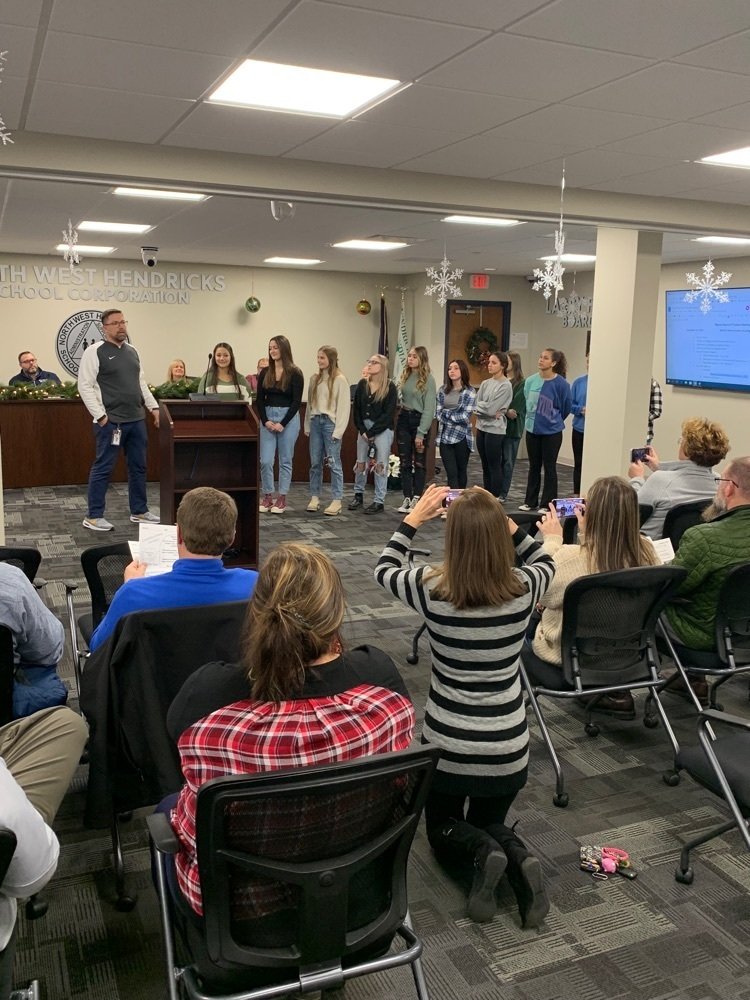 nwhsc1's tweet photo. Absolutely loved celebrating the STATE CHAMPION competitive cheer team tonight at our board meeting.  Fantastic presentation by Mrs. Hernandez and the newspaper club from NSES!  So many great things happening at NWHSC!  Preparing all students to be their BEST!  @elementarysalem https://t.co/nBqiesy7z3