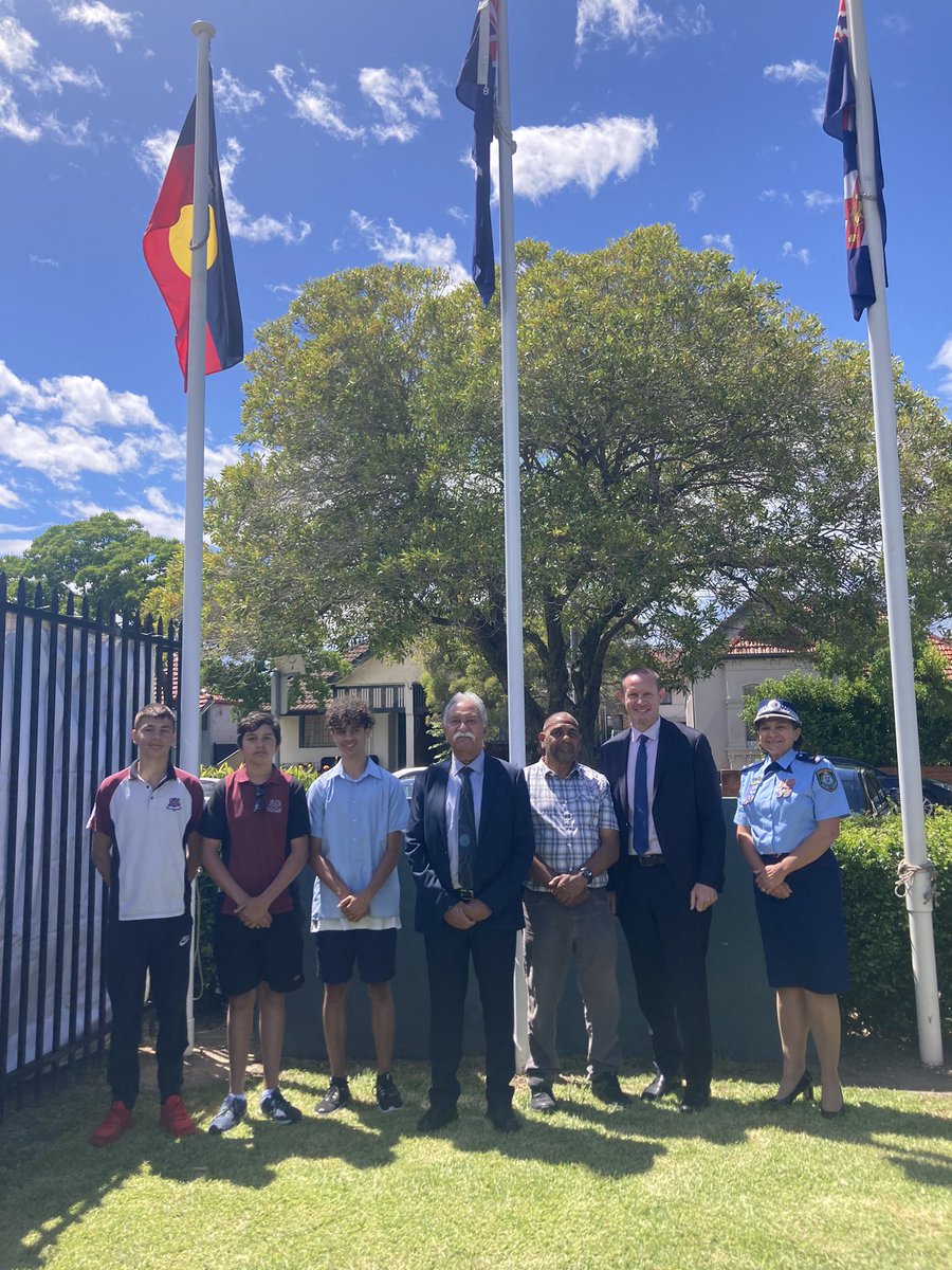 MayorDarcy's tweet photo. It was an honour to participate in the ceremony for the Aboriginal Flag being raised over Marrickville Police Station. For the first time the Flag will now fly proudly and permanently there. 

@Chereetoka’s successful struggle over the Harbour Bridge has set a great example. https://t.co/iVK8L6f2ve