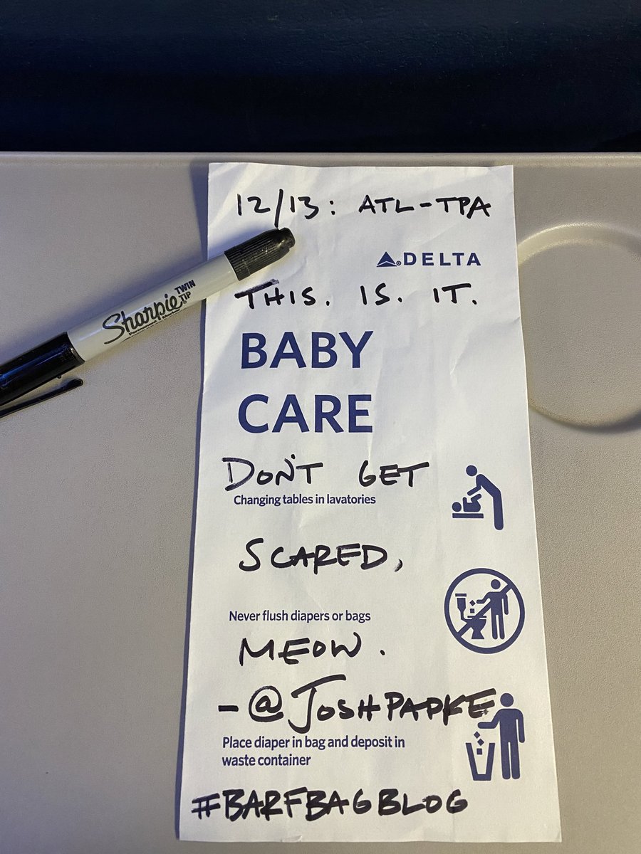 joshpapke's tweet image. 12/13: (PHL ➡️) ATL ➡️ TPA

#BarfBagBlog will “take off” ✈️ .

@Delta | #DeltaProud
@FlyTPA🦩| #TPAAirport
@ATLairport🥤| #ATLAirport
@PHLAirport ❤️ | #PHLAirport

cc: @Sharpie