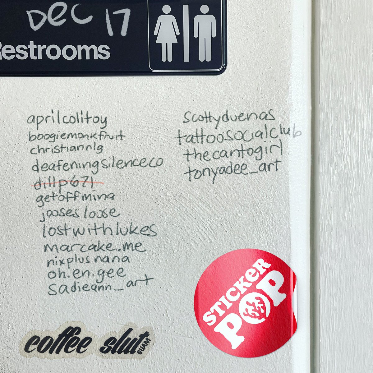 Sticker Pop! 16 local artists drop new stickers and art this Saturday at Coffee Slut! (5PM to 8PM, 12.17) <a href="/coffeeslutGuam/">Coffee Slut</a>