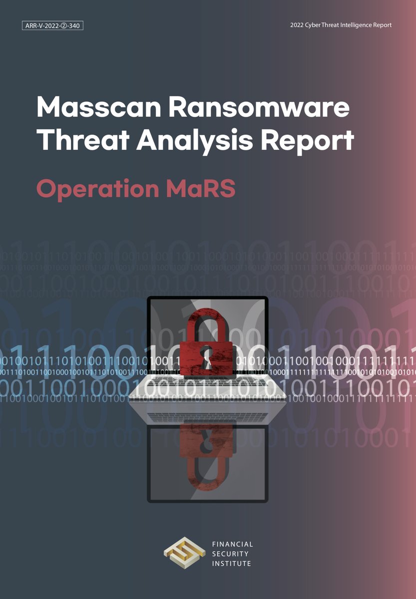 #Masscan #Ransomware 🔒 Threat Analysis Report
(Operation MaRS) - FSI 2022 Cyber Intelligence Report
✔️ Store encryption(&amp;decryption)-related information separately
✔️ Add ".masscan" to the file extension 

👉 fsec.or.kr/bbs/detail?men…

#FSI #Intelligence #MasscanRansomware