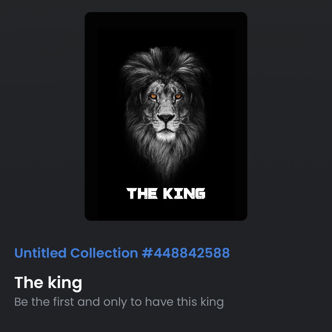 ethan_the_nft's tweet photo. The new nft 
The King _opensea https://t.co/1oZ8jbjUt1