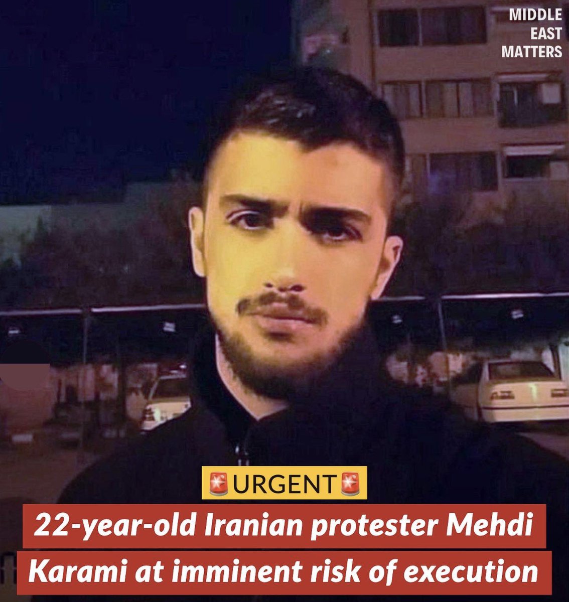 I hereby announce my political sponsorship of Mehdi Karami, who has been sentenced to death in Iran. Stop the executions!