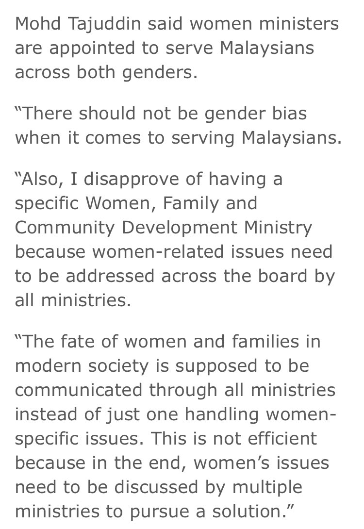 <a href="/theSundaily/">The Sun Malaysia</a> - WHY interview Prof Tajuddin- who teaches Islamic Architecture- abt female Ministers efforts?!

STOP platforming men who only deepen stereotypes &amp; lack nuance to analyse legal,medical &amp; sociocultural issues facing women! 

Check <a href="/5050malaysia/">5050malaysia</a> for actual 👩🏻 experts!