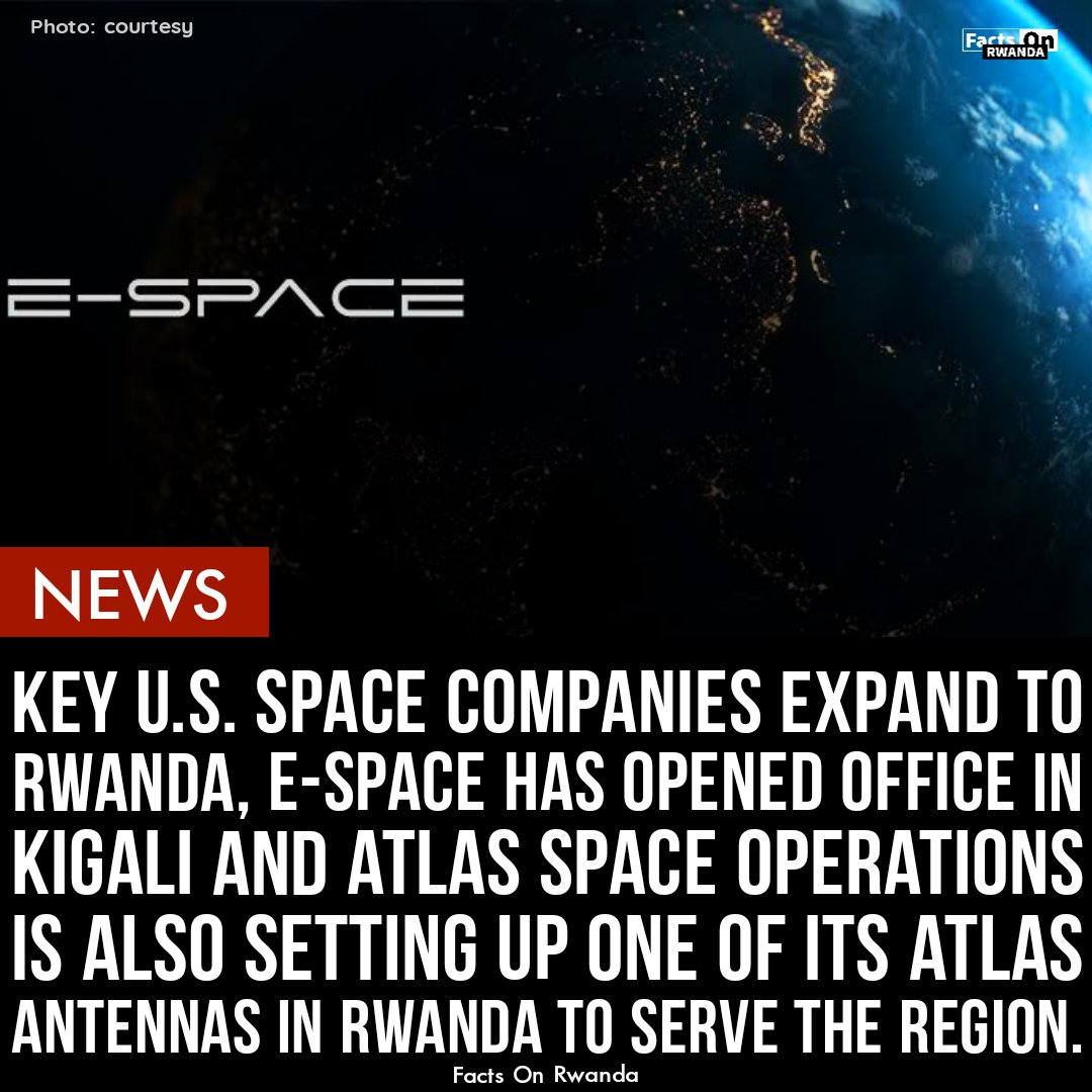 FactsOnRwanda's tweet photo. Two years after launching its national Space Agency, Rwanda is already attracting industry leaders.

E-Space has opened an office in Kigali and will offer its innovative communication services and the internet of things.

READ: https://t.co/73RpigHnjY

#FactsOnRwanda #RwOT https://t.co/qrhFz1roZp