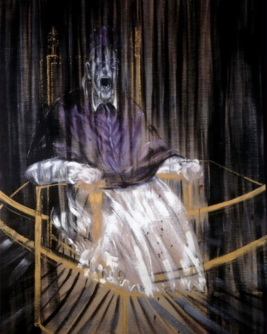 __HENI_'s tweet photo. Happy Birthday #FrancisBacon, born #onthisday in 1909.

Bacon worked in a claustrophobic studio that was piled high with memorabilia &amp; clutter. In his art, he contained his figures in similarly compressed spaces to intensify the emotional impact.

Do you have a favourite artwork? https://t.co/3Ln0FRavEm