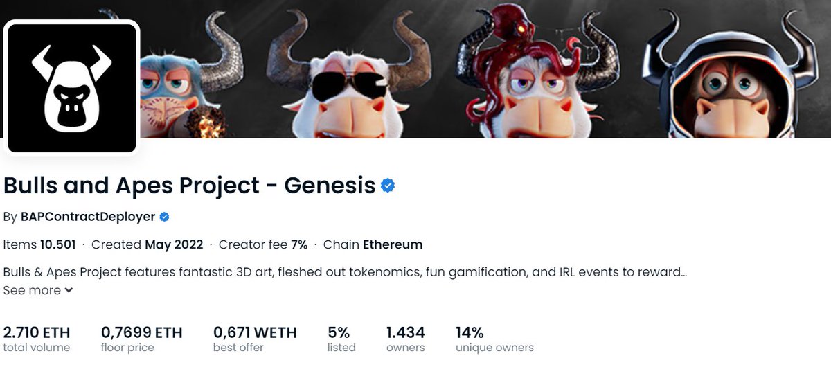 DonCryptoBTC's tweet photo. GM GM
My morning routine right now: Get up, harvest $METH, check #BAP floor price. Who would have thought $METH would be part of that ๐
@BullsApesProj is rocking the space, join while you can! ๐ฅ๐ค
God = 4.2ETH
OG = 0.76ETH
Teen = 0.17ETH
#BAPNation #BAPTeam #WeirdWorlds https://t.co/cbJXeHhI0o
