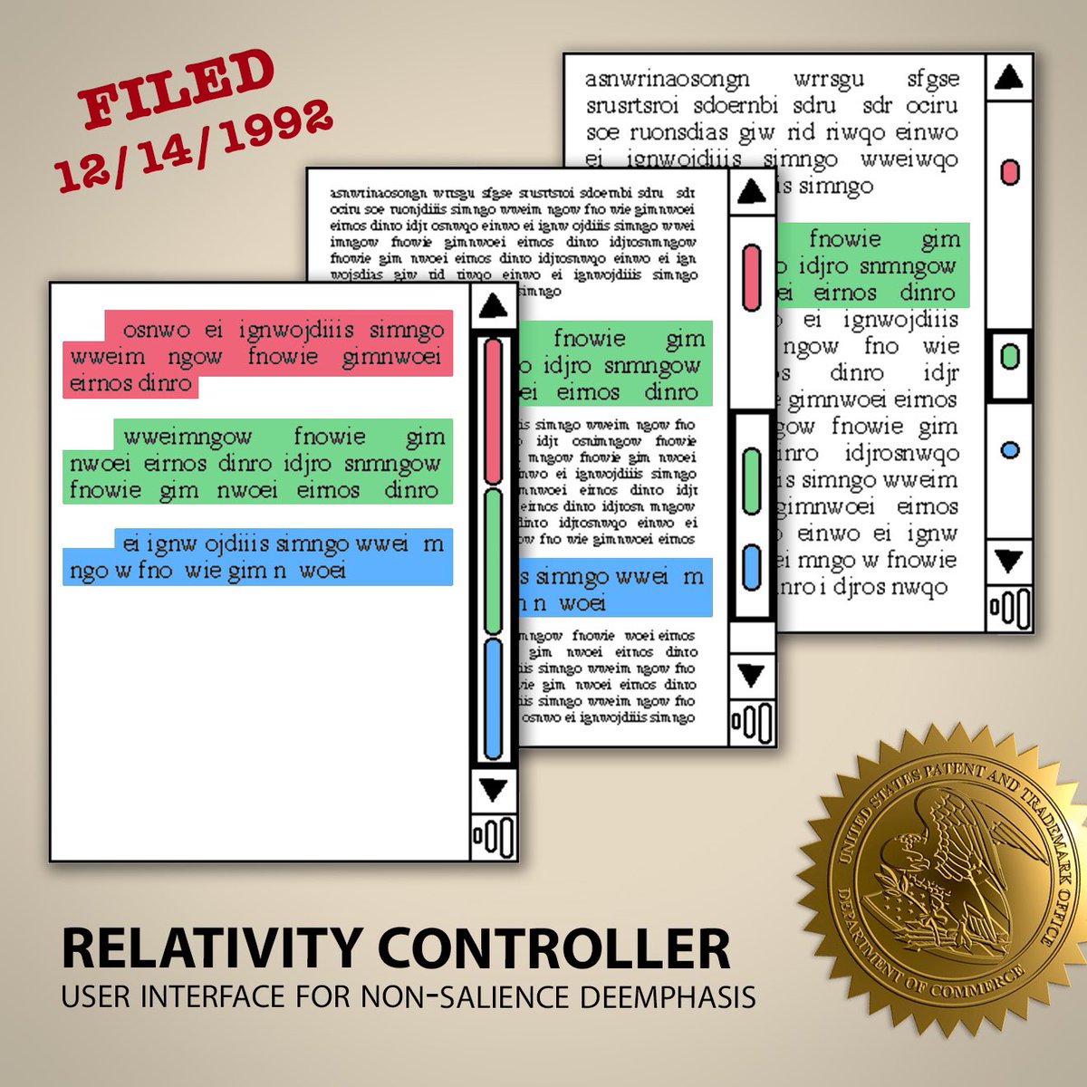 🎉 Today marks the 30-year anniversary of MONKEYmedia’s first patent filing. This “Relativity Controller“ displays content in accordance with the unique salience it holds to a viewer. Licensed to the top software companies on planet Earth. 👊🏽🐵