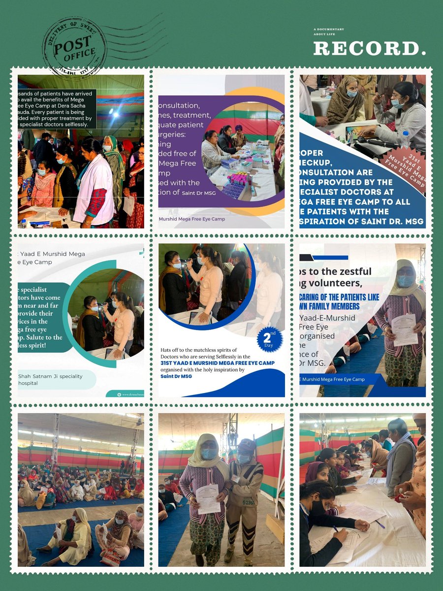 bhartipankajtj's tweet photo. The free camp held by Dera Sacha Sauda in honour of Shah Satnam Ji Maharaj is proving to be a blessing 
for poor eye sufferers,with the 
teachings of Saint Gurmeet Ram Rahim Singh  Ji Insan. 
#BetterVisionforBetterLiving
 #DSSMakingLivesBet https://t.co/FfKdKzuQQl