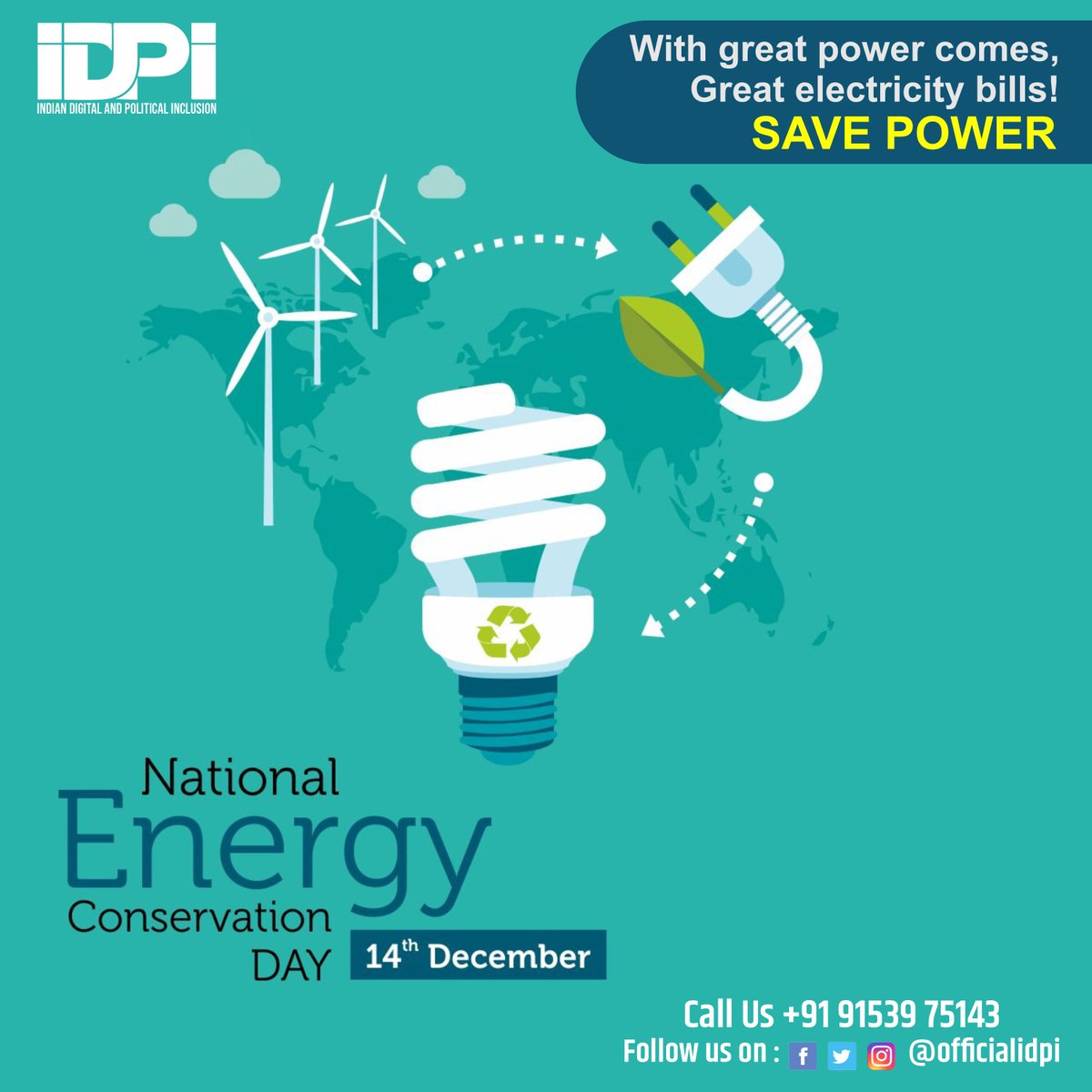 officialidpi's tweet photo. "Earth provides enough to satisfy every manтАЩs needs, but not every manтАЩs greed." - Mahatma Gandhi
#NationalEnergyConservationDay #energyconservation #EnergyConservationDay #saveenergysavefuture #IDPI #IndianDigitalandPoliticalInclusion https://t.co/zSK9tTLreo