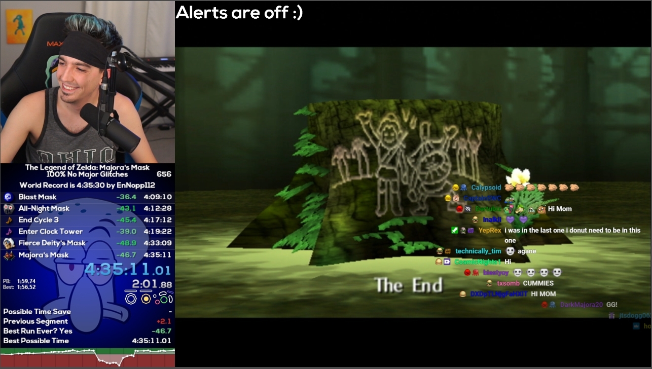 Zach on Twitter: "i just beat the oldest majoras world record on main leaderboard (4 years).... i now hold both any% and 100% world records in majora's mask THANK