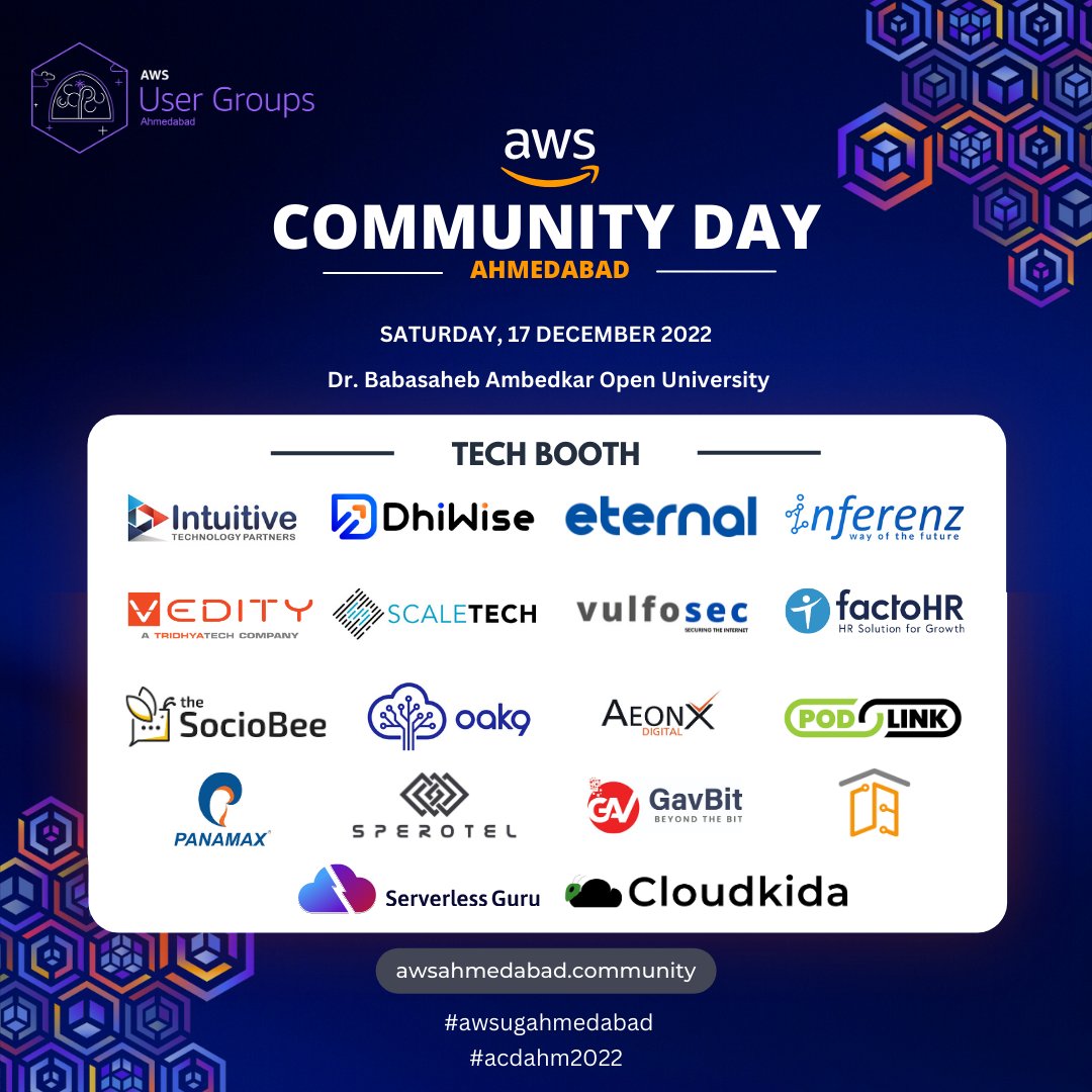 awsugahm's tweet photo. Our preparations are in full swing for the grand #ACDAHM2022🎉

A huge shout-out to our 𝐓𝐞𝐜𝐡 𝐛𝐨𝐨𝐭𝐡 𝐒𝐩𝐨𝐧𝐬𝐨𝐫𝐬🚀

Your support is valuable to us !💪🙇

✨Awesome goodies for each participant

Don't forget to Meet &amp; #Network with our incredible speakers ! 

#awsugahm https://t.co/CIRP8mKaCT