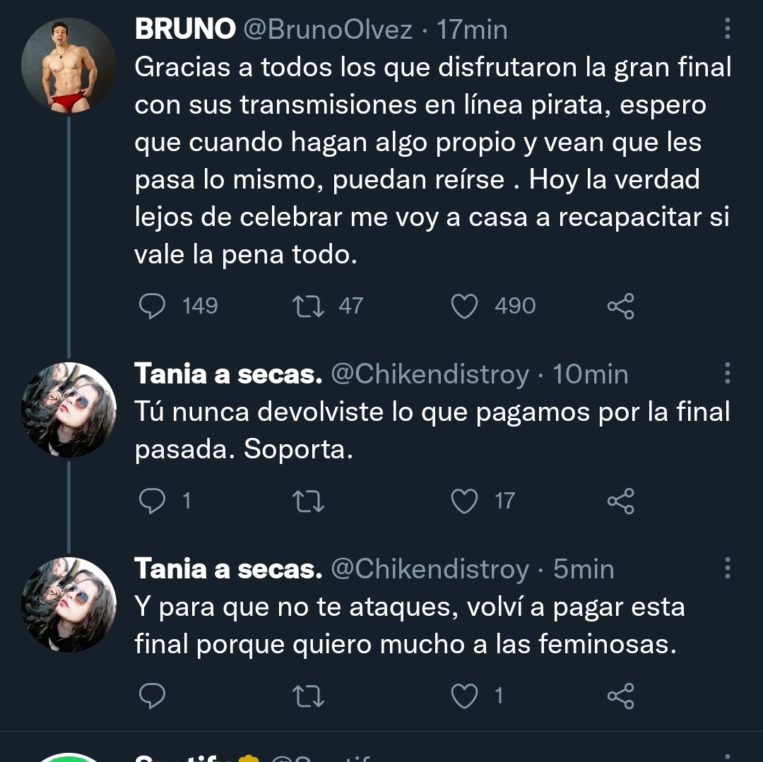 Chikendistroy's tweet photo. @TV_JOTAS Lo borró. Deja de quejarte, tienes mucho de las personas que seguimos creyendo. Afronta tus errores en lugar de quejarte siempre. Todo estuvo bien para todos, no sé cuánto más querías ganar a costa de la gente como para pensar en que no vale la pena. @BrunoOlvez https://t.co/vXCkCkclBR