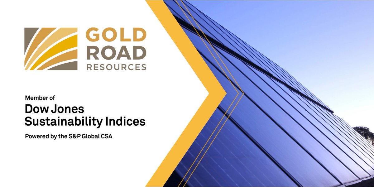 Gold Road has again qualified as a member of the Dow Jones Sustainability Indices (#DJSI Australia) and are very proud to be included among global #sustainability leaders in the #DJSI - <a href="/SPGlobal/">S&P Global</a>  Congratulations to our #sustainability peers spglobal.com/esg/csa/djsi-c…