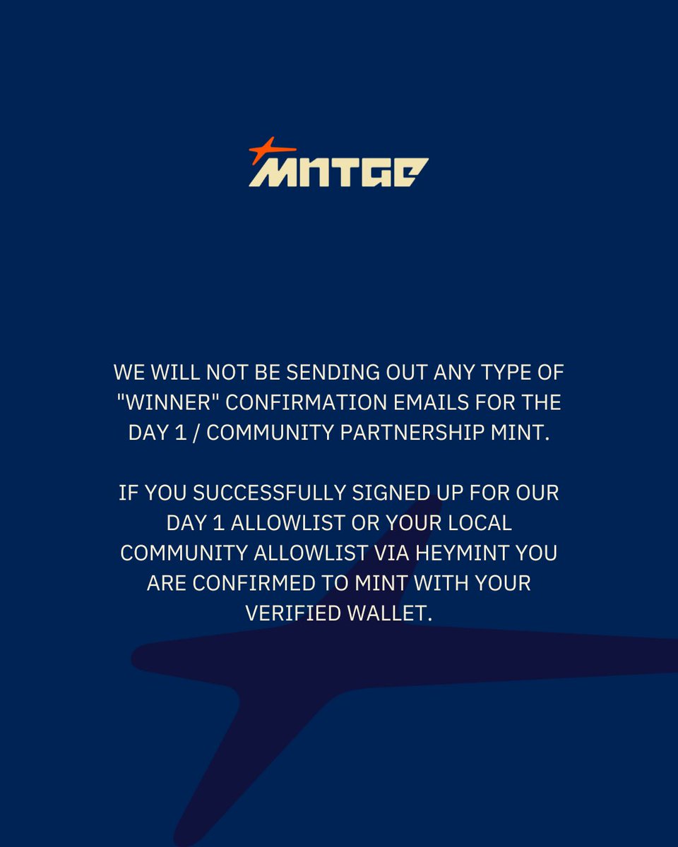 mntge_io's tweet image. DAY 1 &amp;amp; COMMUNITY PARTNERSHIP ALLOWLIST MINT
DEC. 14
MNTGE.io