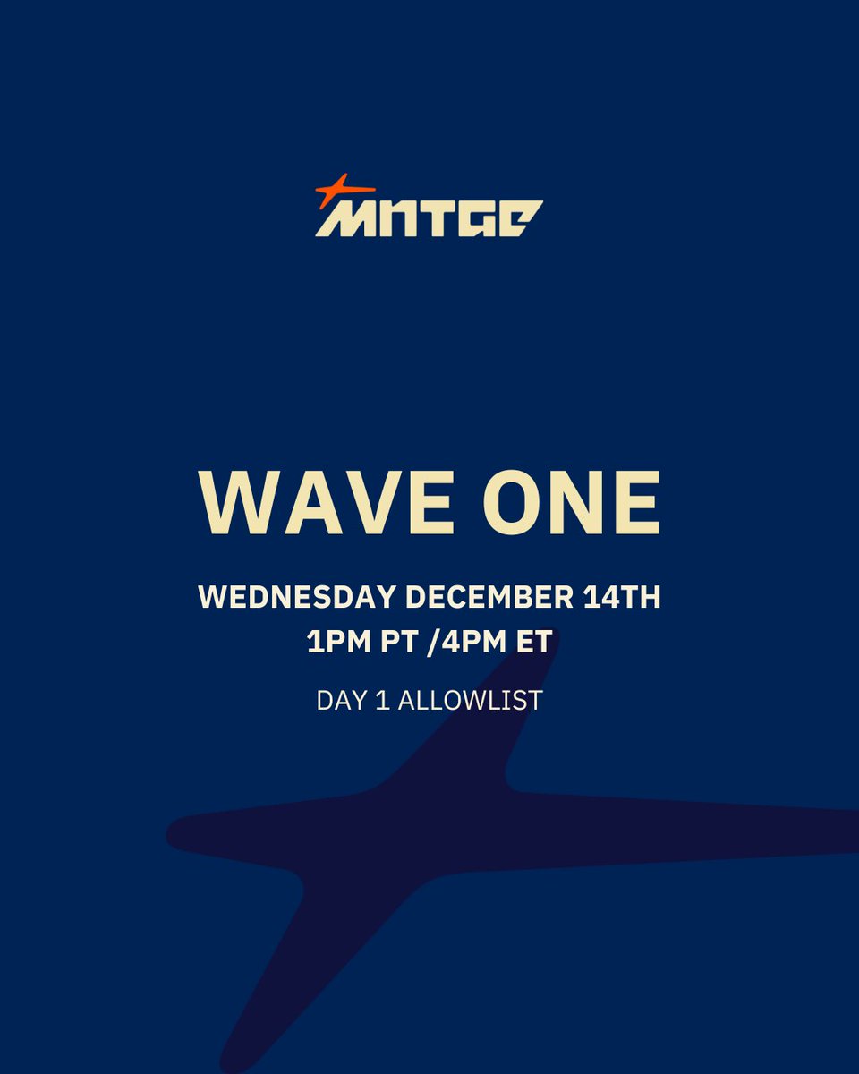 mntge_io's tweet image. DAY 1 &amp;amp; COMMUNITY PARTNERSHIP ALLOWLIST MINT
DEC. 14
MNTGE.io