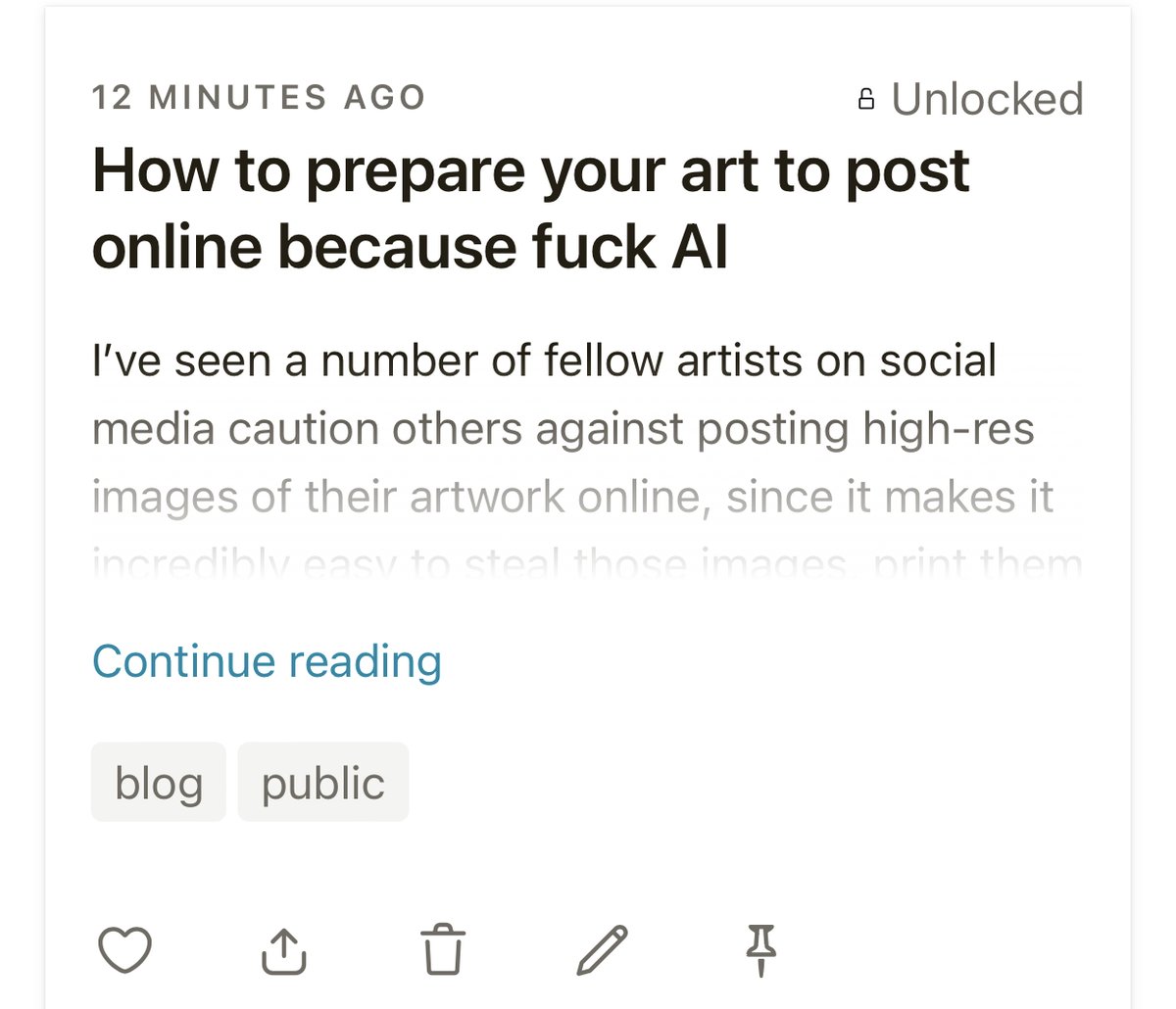 I wrote a public blog post that goes through the process of formatting your art to post online safely by reducing the DPI and file size without losing overall visual quality. Read it now: patreon.com/posts/75837486