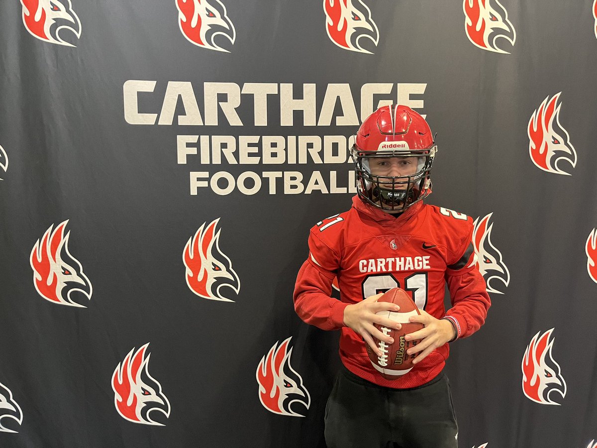 Thank you to <a href="/Carthage_FB/">Carthage Football</a> for the opportunity to continue my athletic and academic career at <a href="/carthagecollege/">Carthage College</a> <a href="/Huntley/">huntley</a> <a href="/EDGYTIM/">Timothy “EDGYTIM” OHalloran</a> <a href="/PrepRedzoneIL/">Prep Redzone Illinois</a> <a href="/Bryan_Ault/">Bryan Ault - Midwest Scout</a>