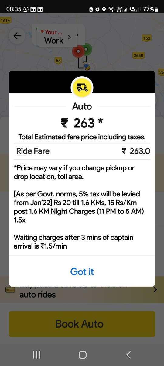 vgr9's tweet photo. Dear @rapidobikeapp even if you charge Rs 20.00 km still it's 25% extra for day charge https://t.co/dtGaXcQsSU