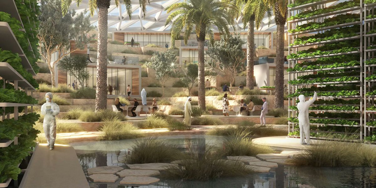 designboom's tweet photo. URB set to develop the world’s largest decarbonized agrotourism hub in dubai https://t.co/svW8kxtm4i https://t.co/5xEb9E28V3