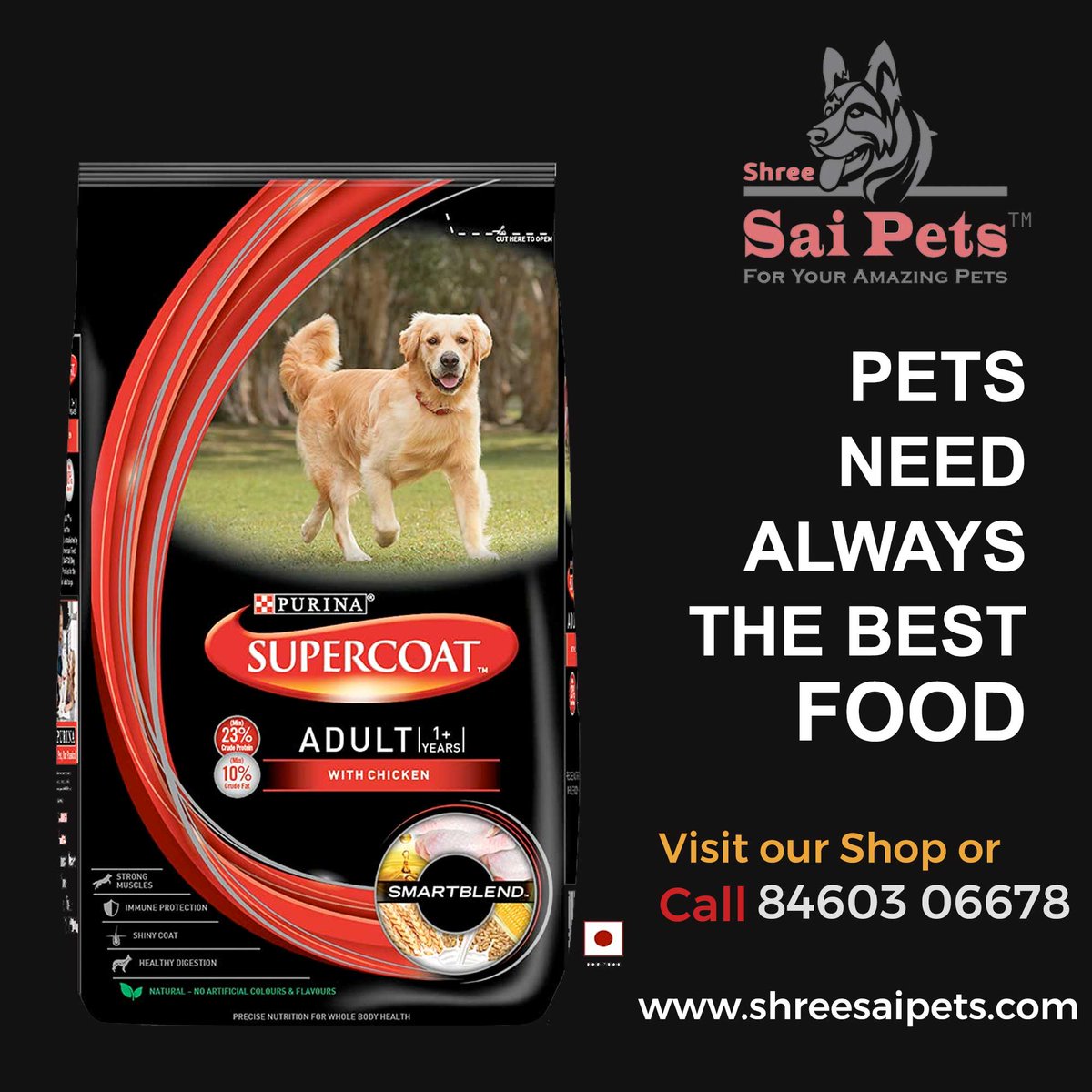 ShreeSaiPets's tweet image. The Best Food for your pet...🐶🐱

#Purina #SuperCoat #Focus #HealthNutrition #AmazingOffers #Offers #PetNeeds #DailyOffers #Dealsandoffers #PetHappiness #pet #pets #dog #petlovers #puppy #PetStore #love #catlovers #grooming #catlover #ShreeSaiPets #PetProducts #PetShop #petslove