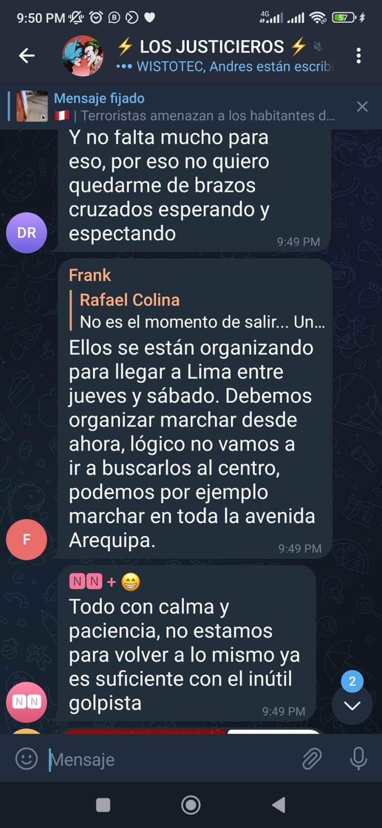 AnibalStacio's tweet photo. Pero que ternura tu grupito @justicierope
Miren como planean una marchita por la Av arequipa https://t.co/nCMSdhnuNn