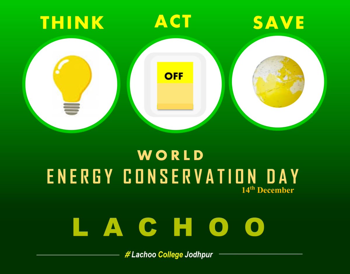 World Energy Conservation Day
#worldenergyconservationday
#LachooCollegeJodhpur
#LachooCollege