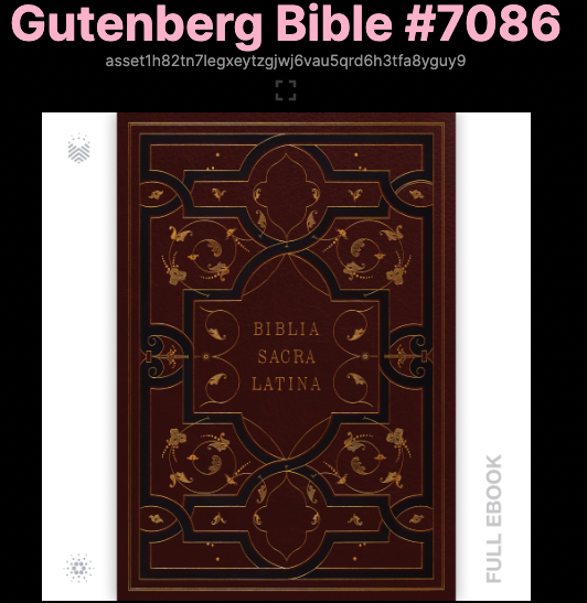 book_io's tweet image. We have been giving away a lot of books! I think we can go bigger. We're giving away 2 Gutenberg Bibles! 

To enter: like, follow, and RT. Then tag a #Cardano friend! 

If you win, you can decide if you're gonna share with your friend.🎁
#OGBookClub #nfts #bookholidays