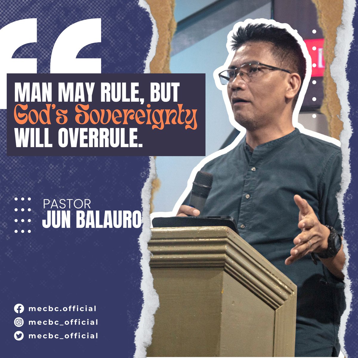 mecbc_official's tweet photo. "Many may rule, but God's sovereignty will overrule." - Ptr. Jun Balauro

#DiscoveringJesus
#ADistortedFamily
#MetroEastCellCelebration https://t.co/a4An2FA2Ok