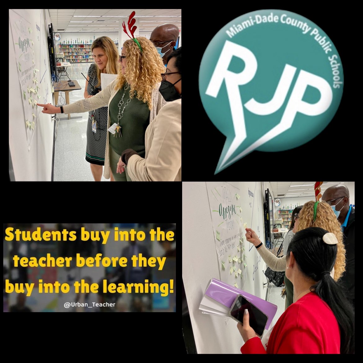 rubendariomcs's tweet photo. Connections ➕ positive energy in classrooms 🟰 meaningful learning 🔗⚡️ Today’s faculty mtg. was dedicated to RJP & building on a rock of relationships! @SuptDotres @JuanCarlosBoue @MDCPSCentral @MDCPSOperations #CougarPride 🐯💙 #Check2Connect #MDCPSRESTORATIVEPRACTICES https://t.co/kCVLo6AREK