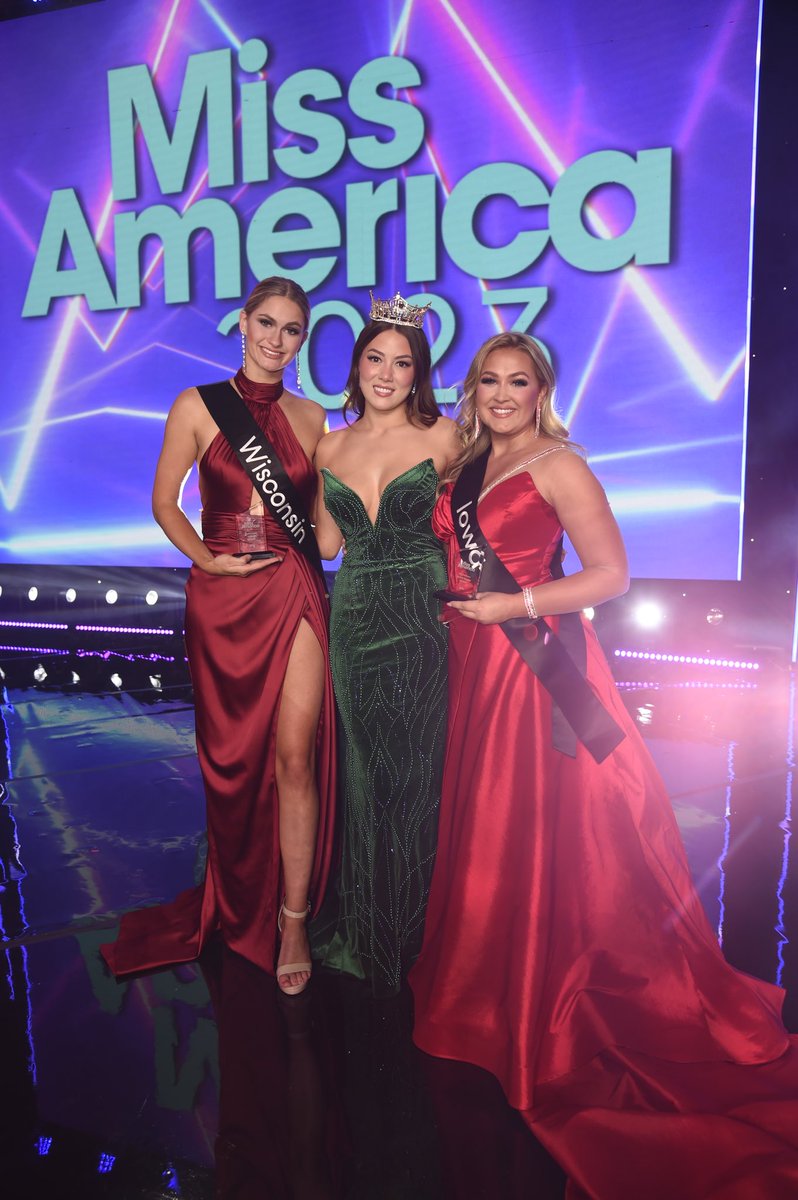 Congratulations to our Preliminary Night 2 winners! Miss Wisconsin, Grace Stanke, earned the talent award ($2500 scholarship provided by Kawai Pianos) and Miss Iowa, Bailey Hodson, earned the Social Impact Pitch award ($1500 scholarship provided by Regalia Magnificent Apparel).