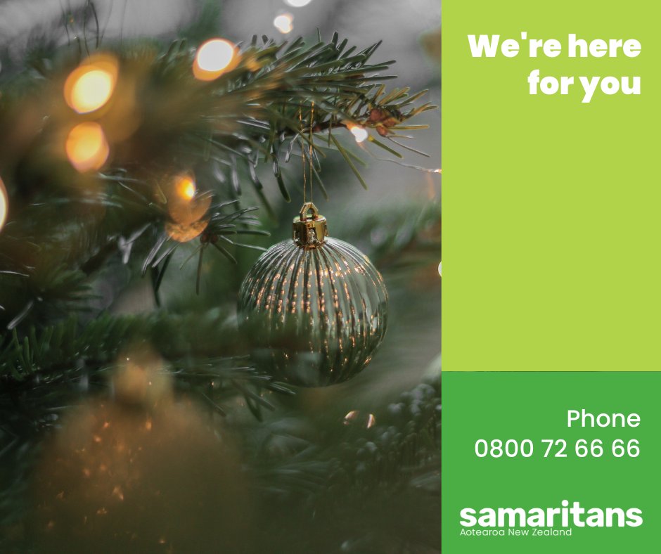 NZSamaritans's tweet photo. No matter how, or if, you celebrate, it's normal if your mental health is affected this time of year. We're here for you!
Phone 0800 72 66 66. We're here to listen 24/7 💚 https://t.co/fa2payHfvX