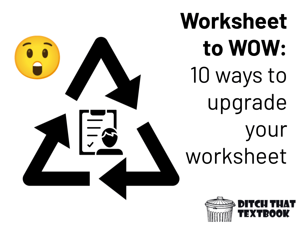 TCEA's tweet photo. Take that worksheet of yours to a WOW💯💯💯
https://t.co/24lt5M4TUv via @ditchthattxtbk
#teaching #educoach #k12 https://t.co/dvz3GjTWjq