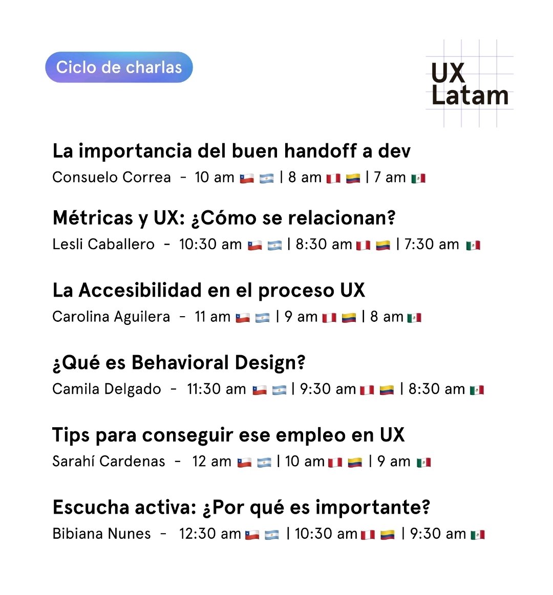 ¿Quién inaugura la temporada de vacaciones ofreciendo una charla? ¡Pues yo! Y, con este evento, cierro el año en lo laboral para descansar un ratito. Estaré contándoles sobre accesibilidad en UX este sábado 17 de diciembre a las 11:00 horas en: m.youtube.com/watch?v=IgJQN9…
#A11y #UX
